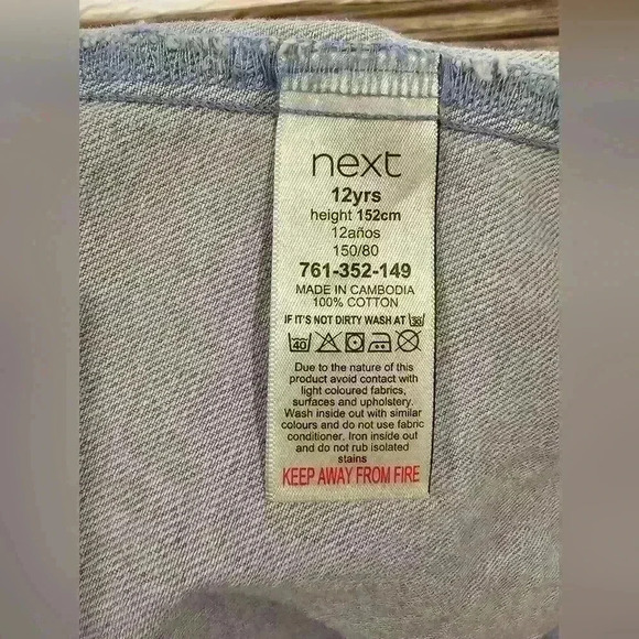 next Girls Vintage Style Button Up Denim Jacket Size 12 - Picture 10 of 10